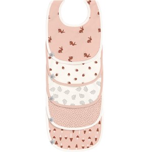 Lot 5 bavoirs en éponge coton bio  little forest lapin