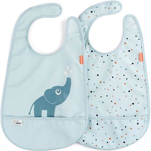 Lot de 2 bavoirs imperméables à velcro elphee bleu