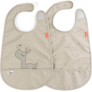 Lot de 2 bavoirs imperméables à velcro lalee sable