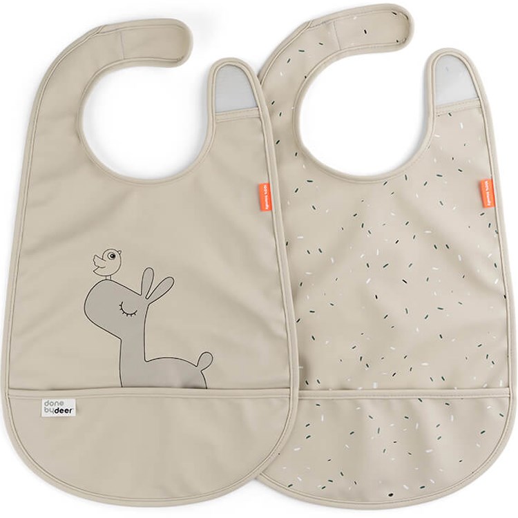 Lot de 2 bavoirs imperméables à velcro lalee sable