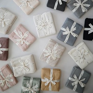 Couverture texturée en coton bio