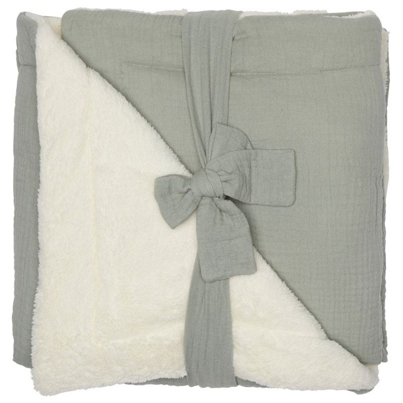 Couverture polaire mix & match vert de gris (70 x 100 cm)