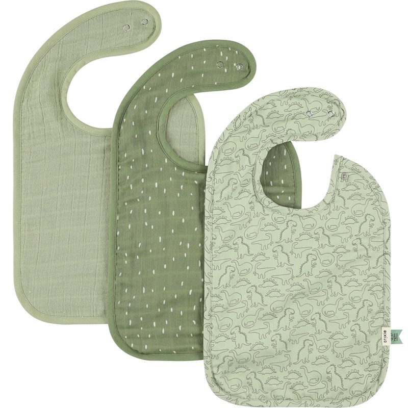 Lot de 3 bavoirs daring dino