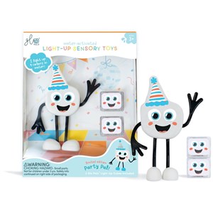 Personnage party pal blanc et 2 cubes lumineux