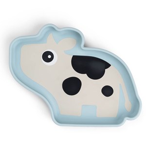 Assiette silicone avec ventouse dotti bleu