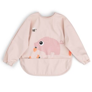 Bavoir à manches avec poche tiny farm rose