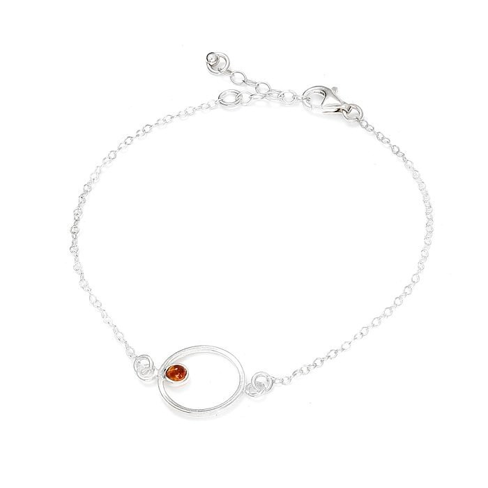 Bracelet argent et ambre