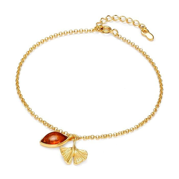Bracelet doré ginkgo
