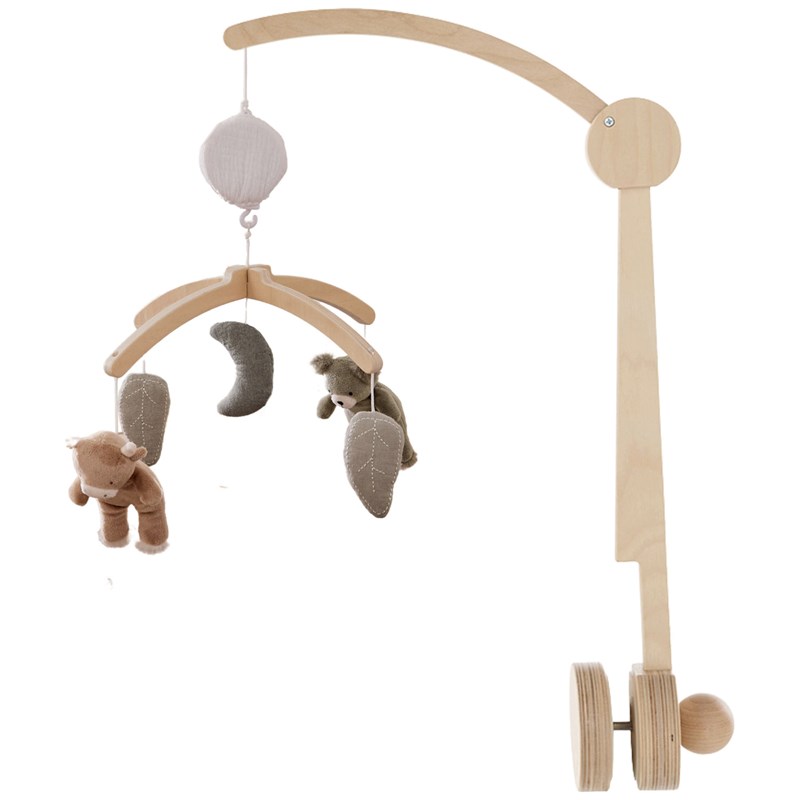 Mobile musical avec bras en bois orso et fluffy
