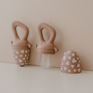 Sucette grignoteuse et 4 embouts fall in love taupe rose
