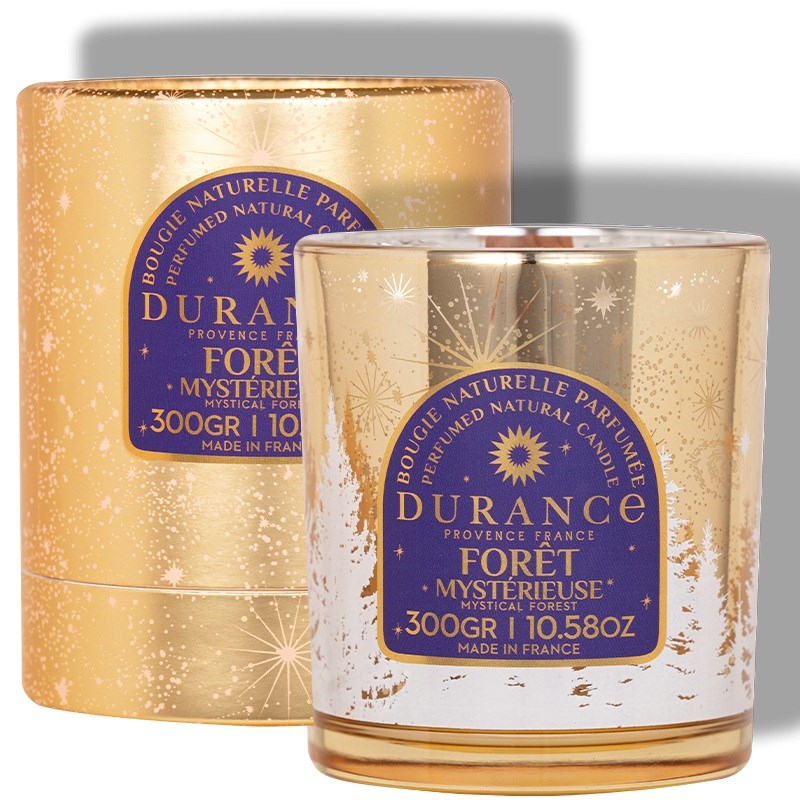 Bougie mèche en bois forêt mystérieuse