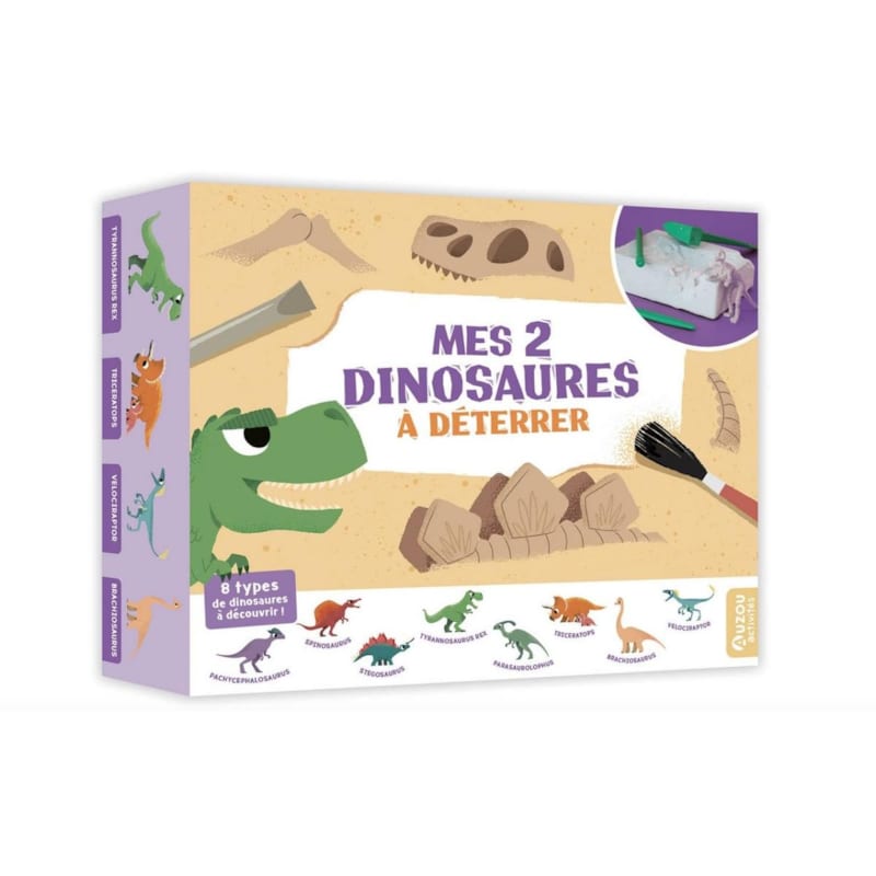 Mes 2 dinosaures a deterrer - coffret d activite (Éditions Auzou) - Couverture