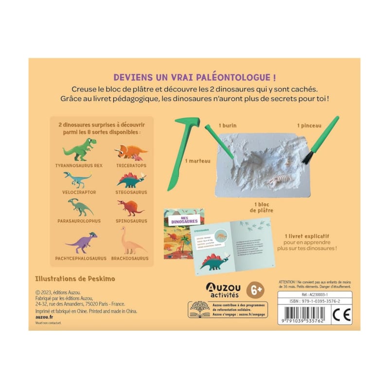 Mes 2 dinosaures a deterrer - coffret d activite (Éditions Auzou) - Image 3