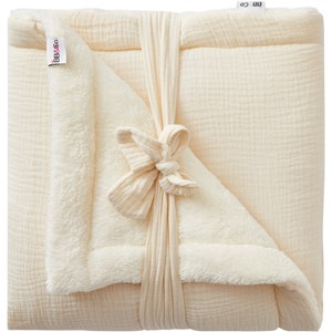 Couverture polaire double gaze de coton mousse de lait (70 x 100 cm)