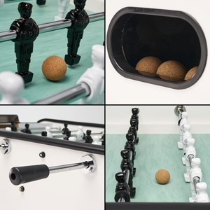 Babyfoot en bois robuste noir et blanc