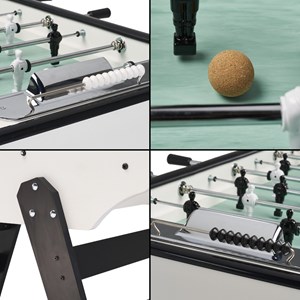 Babyfoot en bois robuste noir et blanc