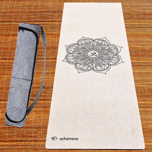 Pack tapis yoga chanvre mandala + sac microfibre