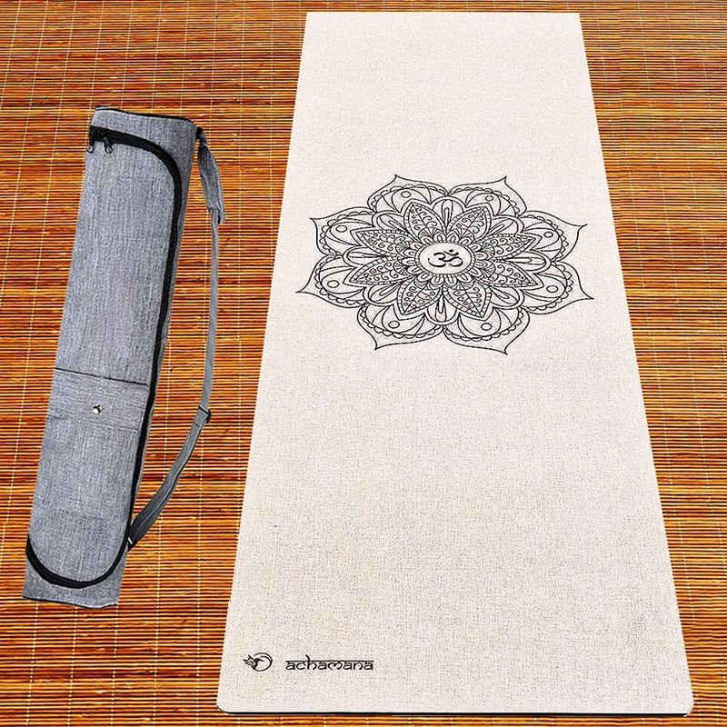 Pack tapis yoga chanvre mandala + sac microfibre