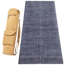 Pack tapis de yoga naturel jute gris 4mm + sac liege
