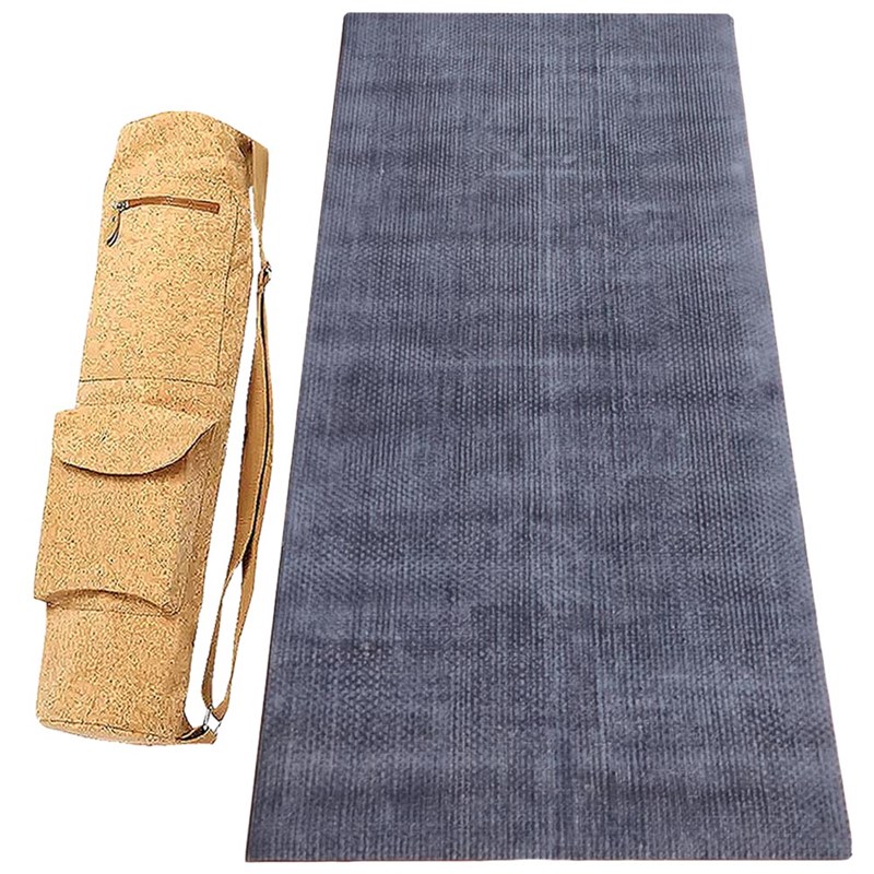 Pack tapis de yoga naturel jute gris 4mm + sac liege