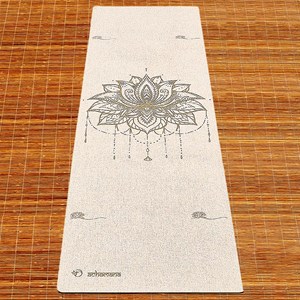 Pack tapis yoga chanvre fleur de lotus + sac chanvre