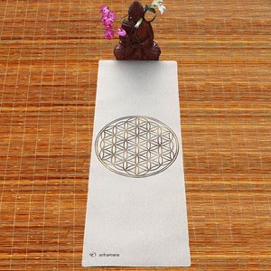 Pack tapis yoga chanvre fleur de vie or + sac chanvre