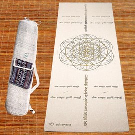 Pack tapis yoga chanvre yoga mantra + sac chanvre