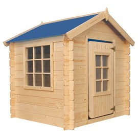 Maison en bois pour enfants -toit bleu- 0.9 m2