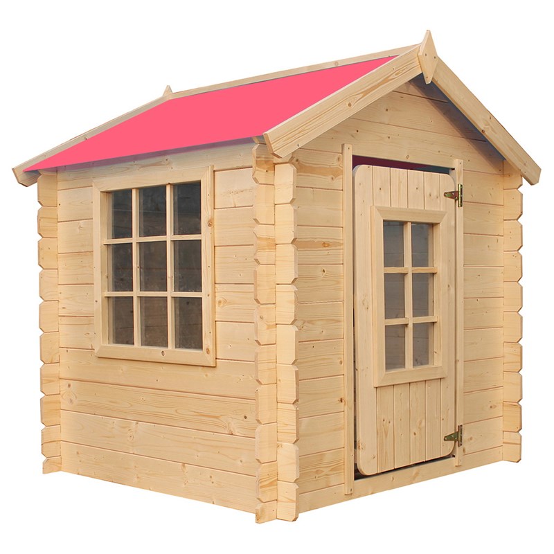 Timbela m570r-1 maison en bois pour enfants -toit rouge- 0.9 m2