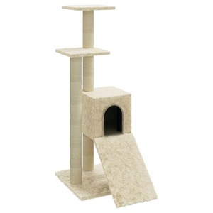 Arbre à chat meuble tour grimper jouet 35 x 54 x 92 cm crème