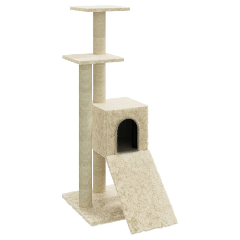 Arbre à chat meuble tour grimper jouet 35 x 54 x 92 cm crème