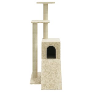 Arbre à chat meuble tour grimper jouet 35 x 54 x 92 cm crème