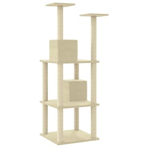 Arbre à chat meuble tour grimper jouet 60 x 54 x 141 cm crème