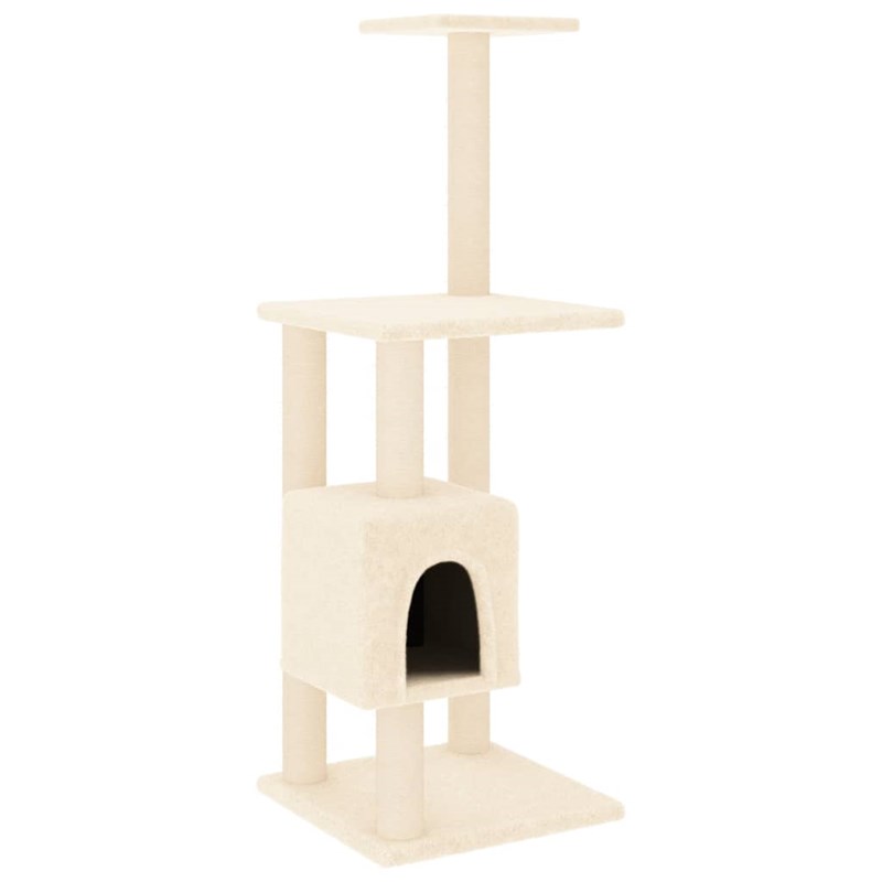 Arbre à chat meuble tour grimper jouet 42 x 42 x 104 cm crème