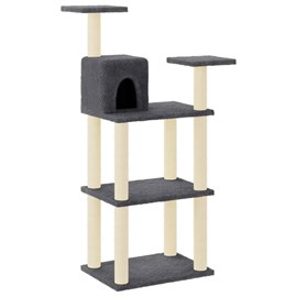 Arbre à chat meuble tour grimper jouet 66 x 41 x 118.5 cm gris