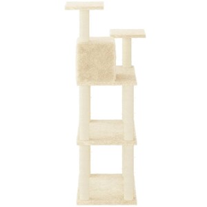 Arbre à chat meuble tour grimper jouet 66 x 41 x 118.5 cm crème