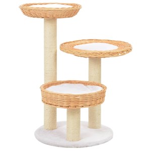 Arbre à chat griffoir grattoir niche jouet bois marron