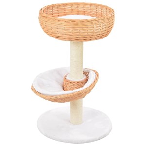 Arbre à chat griffoir grattoir niche jouet 40 x 40 x 68 cm bois marron