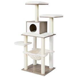 Arbre à chat tour de jeux 138 55 x 45 x 138 cm gris