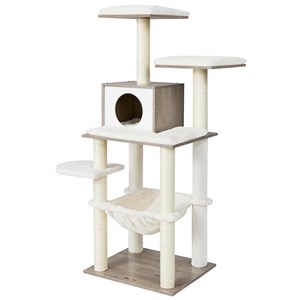 Arbre à chat tour de jeux 138 55 x 45 x 138 cm gris