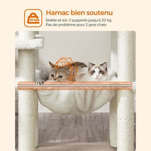 Arbre à chat tour de jeux 138 55 x 45 x 138 cm gris