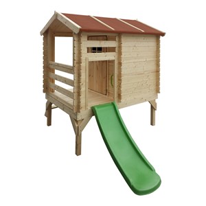 Maisonnette en bois avec toboggan - 82x146xh205cm-1.1m2