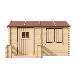 Maison en bois pour enfants - 146x241xh151cm 2.63m2 - beige