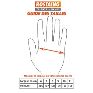Gant de jardinage cuir tradition - rostaing - 6 - xs XS