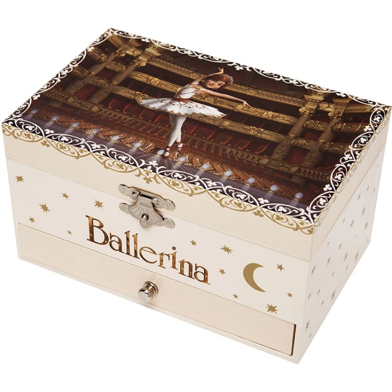 Boîte à bijoux musicale phosphorescente ballerina