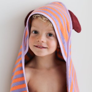 Cape de bain ours lavande (75 x 75 cm)