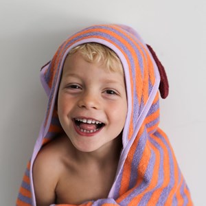 Cape de bain ours lavande (75 x 75 cm)
