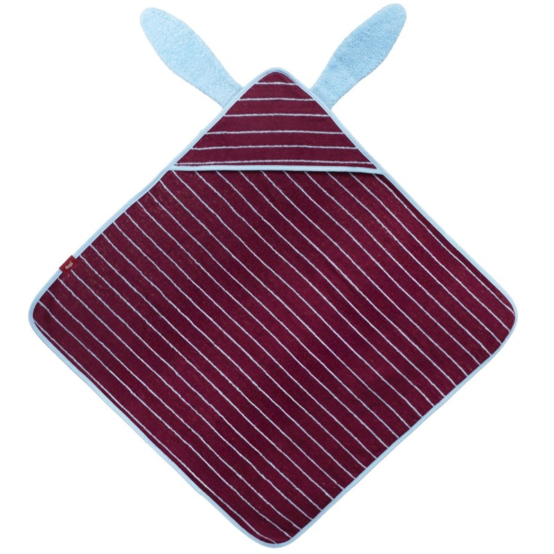 Cape de bain lapin bordeaux (75 x 75 cm)