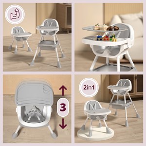 Chaise haute réglable coussin similicuir