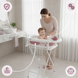 Baignoire bébé pliante thermomètre lcd